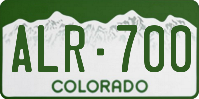 CO license plate ALR700