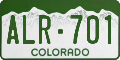 CO license plate ALR701