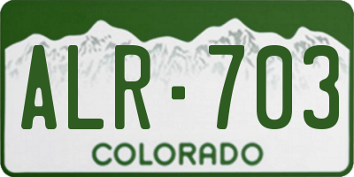 CO license plate ALR703