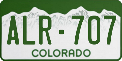 CO license plate ALR707