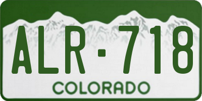 CO license plate ALR718