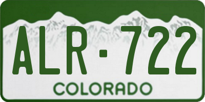 CO license plate ALR722