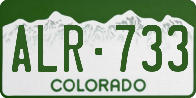 CO license plate ALR733