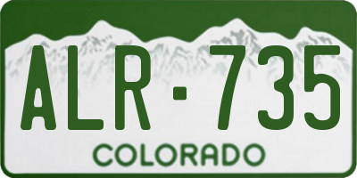 CO license plate ALR735