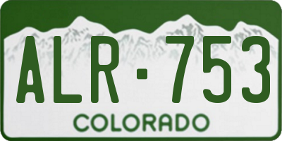 CO license plate ALR753