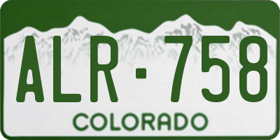 CO license plate ALR758