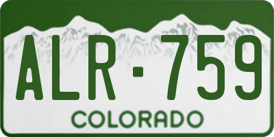 CO license plate ALR759