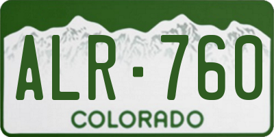 CO license plate ALR760