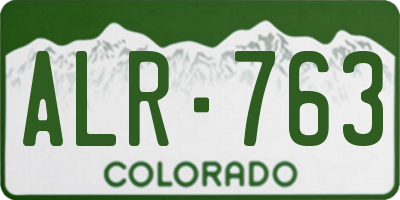 CO license plate ALR763