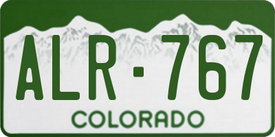 CO license plate ALR767