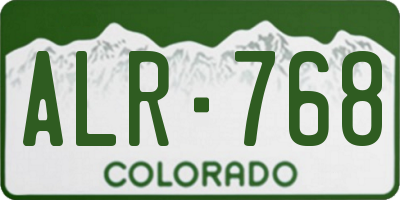 CO license plate ALR768