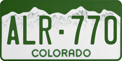 CO license plate ALR770