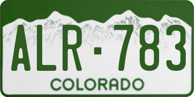 CO license plate ALR783