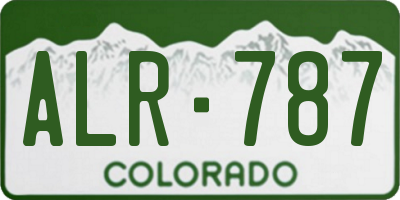 CO license plate ALR787