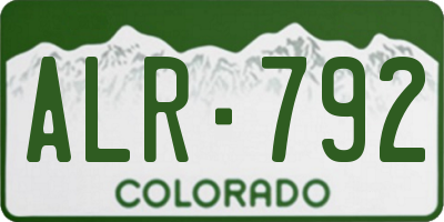 CO license plate ALR792