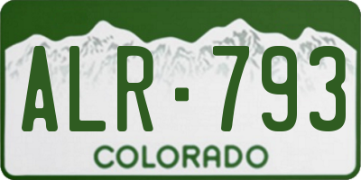 CO license plate ALR793