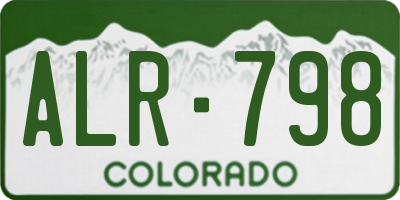 CO license plate ALR798