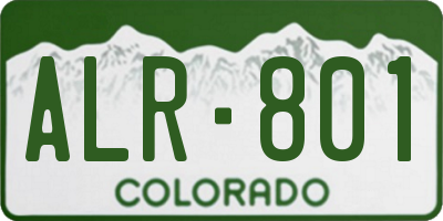 CO license plate ALR801