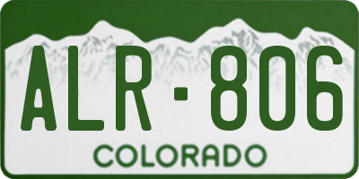 CO license plate ALR806