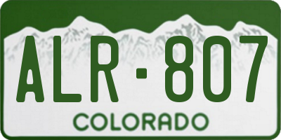 CO license plate ALR807
