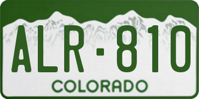 CO license plate ALR810