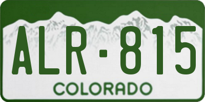CO license plate ALR815