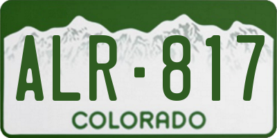 CO license plate ALR817