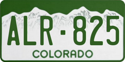CO license plate ALR825
