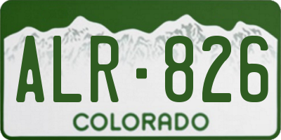 CO license plate ALR826