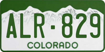 CO license plate ALR829