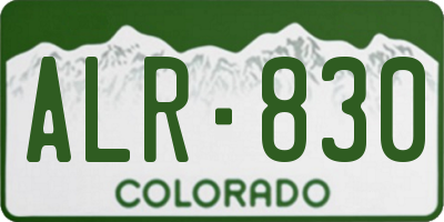 CO license plate ALR830