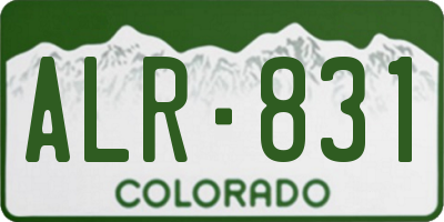 CO license plate ALR831