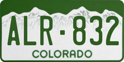 CO license plate ALR832
