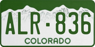 CO license plate ALR836