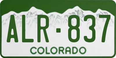CO license plate ALR837