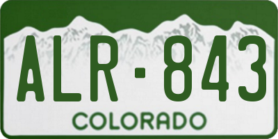 CO license plate ALR843