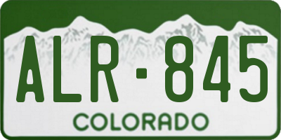 CO license plate ALR845