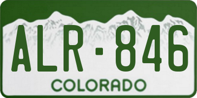 CO license plate ALR846