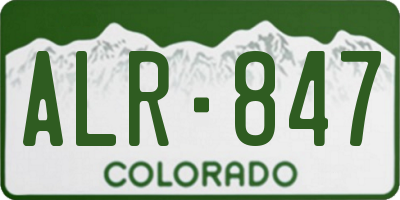 CO license plate ALR847