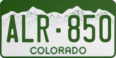 CO license plate ALR850