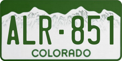 CO license plate ALR851