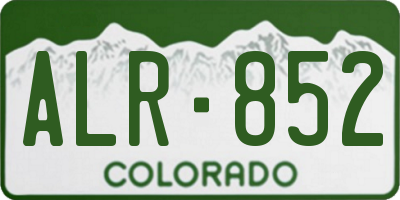 CO license plate ALR852