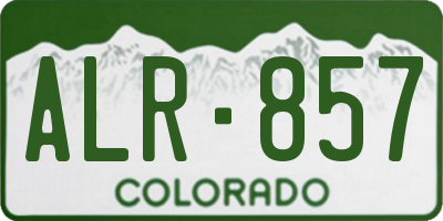 CO license plate ALR857