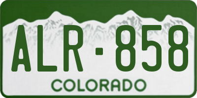 CO license plate ALR858