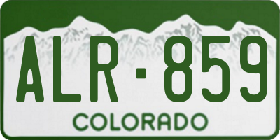 CO license plate ALR859