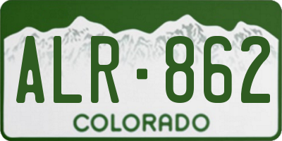 CO license plate ALR862
