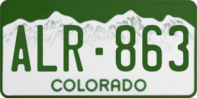 CO license plate ALR863
