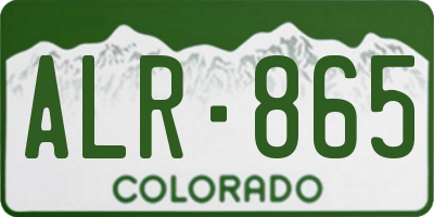 CO license plate ALR865