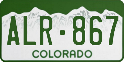 CO license plate ALR867