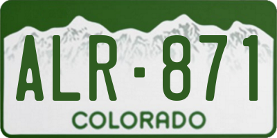 CO license plate ALR871